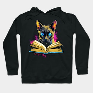 Tonkinese Cat Reads Book Hoodie